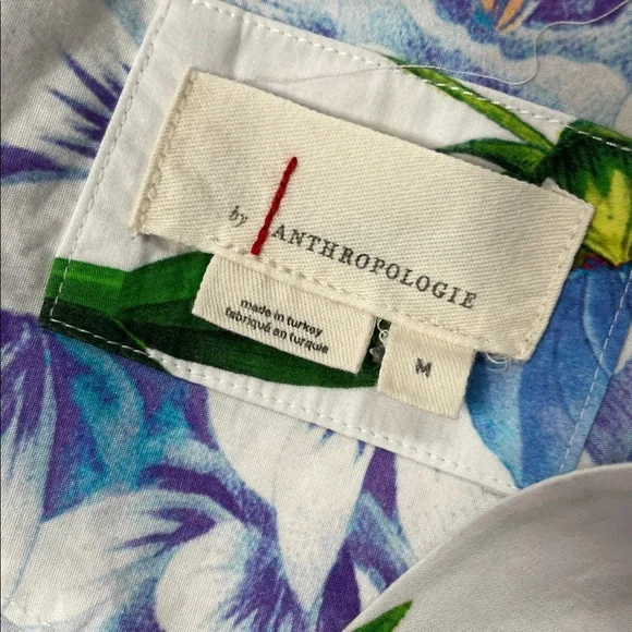 Maeve by Anthropologie Somerset Maxi Floral Dress White Cotton Lined Size M - Picture 4 of 16